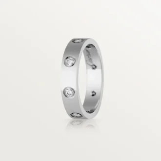 Love Wedding Band, 8 Diamonds – White Gold, Diamonds – Cartier