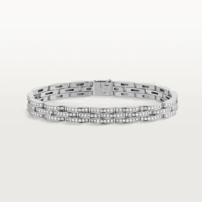 Maillon Panthere Bracelet, Triple Row, Paved Maillon Panthere Bracelet, Triple Row, Paved