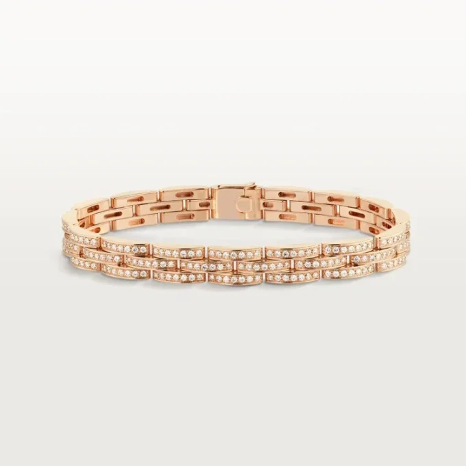 Maillon Panthere Bracelet, Triple Row, Paved Maillon Panthere Bracelet, Triple Row, Paved