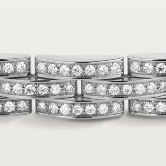 Maillon Panthere Bracelet, Triple Row, Paved