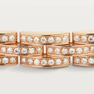 Maillon Panthere Bracelet, Triple Row, Paved