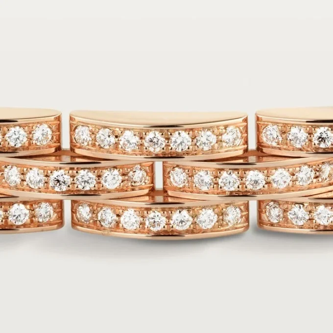 Maillon Panthere Bracelet, Triple Row, Paved Maillon Panthere Bracelet, Triple Row, Paved
