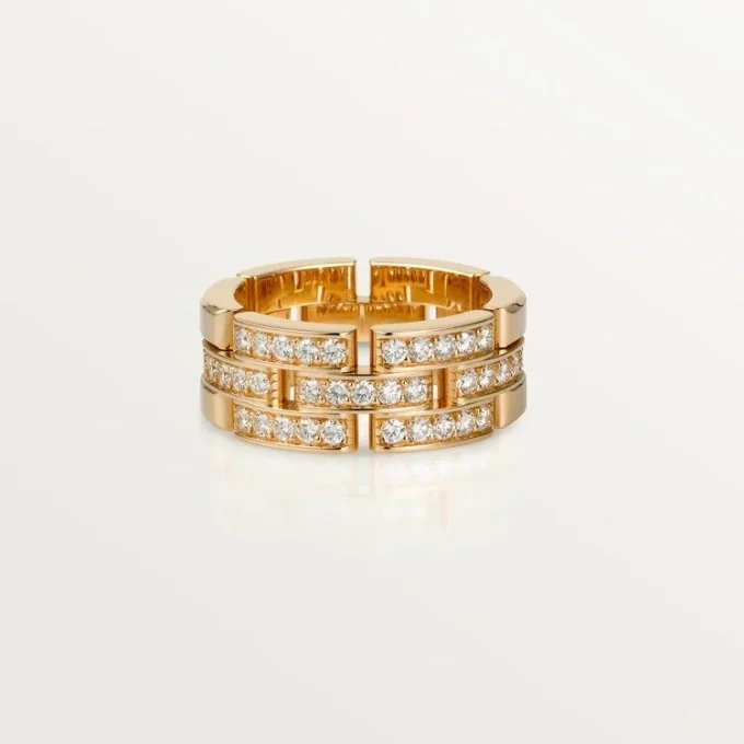 Maillon Panthere Ring, 3 Half Diamond-Paved Rows – Pink Gold, Diamonds – Cartier Maillon Panthere Ring, 3 Half Diamond-Paved Rows – Pink Gold, Diamonds – Cartier