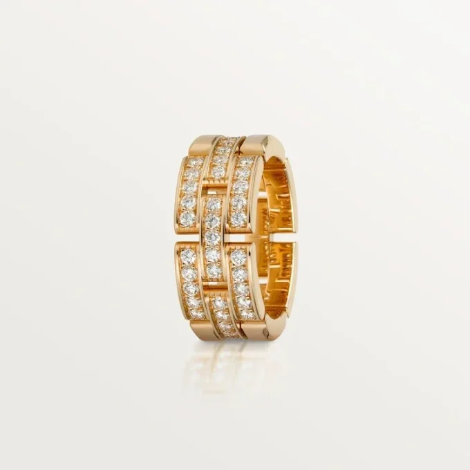 Maillon Panthere Ring, 3 Half Diamond-Paved Rows – Pink Gold, Diamonds – Cartier Maillon Panthere Ring, 3 Half Diamond-Paved Rows – Pink Gold, Diamonds – Cartier