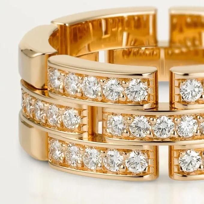 Maillon Panthere Ring, 3 Half Diamond-Paved Rows – Pink Gold, Diamonds – Cartier Maillon Panthere Ring, 3 Half Diamond-Paved Rows – Pink Gold, Diamonds – Cartier