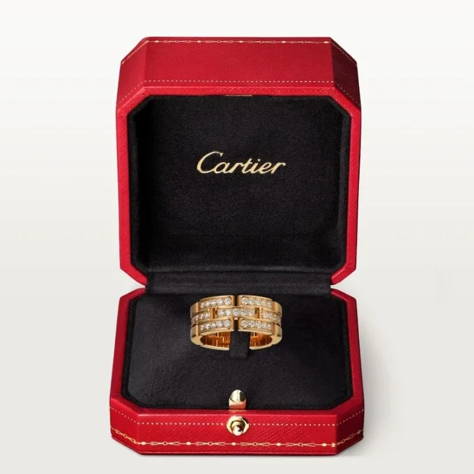 Maillon Panthere Ring, 3 Half Diamond-Paved Rows – Pink Gold, Diamonds – Cartier Maillon Panthere Ring, 3 Half Diamond-Paved Rows – Pink Gold, Diamonds – Cartier