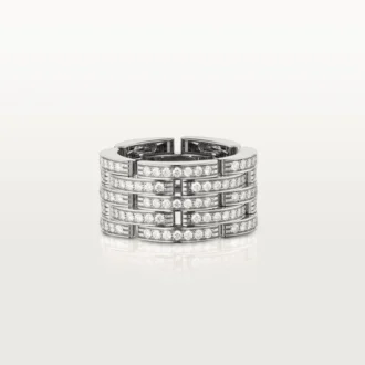 Maillon Panthere Ring, Five Rows, Paved