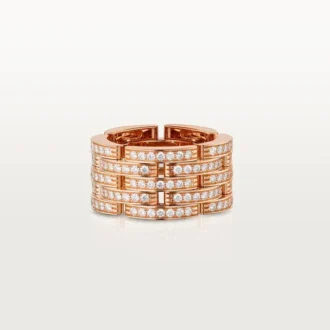 Maillon Panthere Ring, Five Rows, Paved