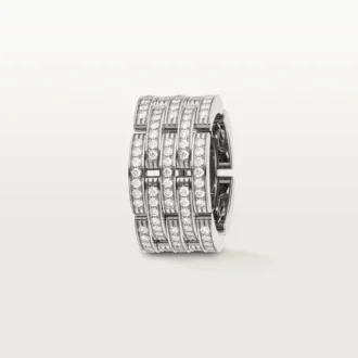Maillon Panthere Ring, Five Rows, Paved