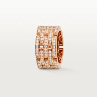 Maillon Panthere Ring, Five Rows, Paved