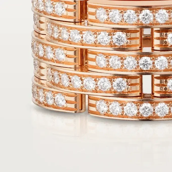 Maillon Panthere Ring, Five Rows, Paved Maillon Panthere Ring, Five Rows, Paved