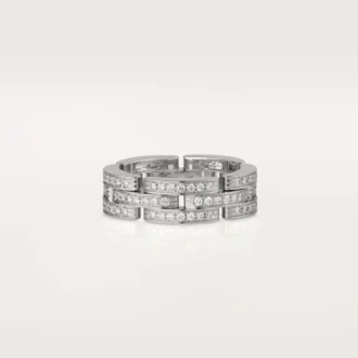 Maillon Panthere Ring, Triple Row, Paved