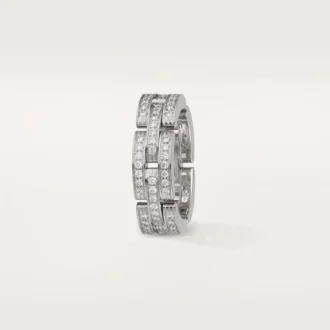 Maillon Panthere Ring, Triple Row, Paved