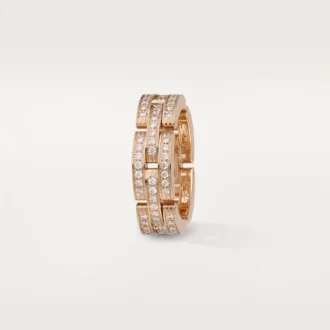 Maillon Panthere Ring, Triple Row, Paved