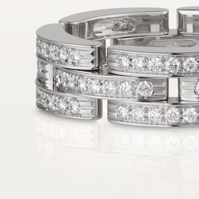Maillon Panthere Ring, Triple Row, Paved Maillon Panthere Ring, Triple Row, Paved