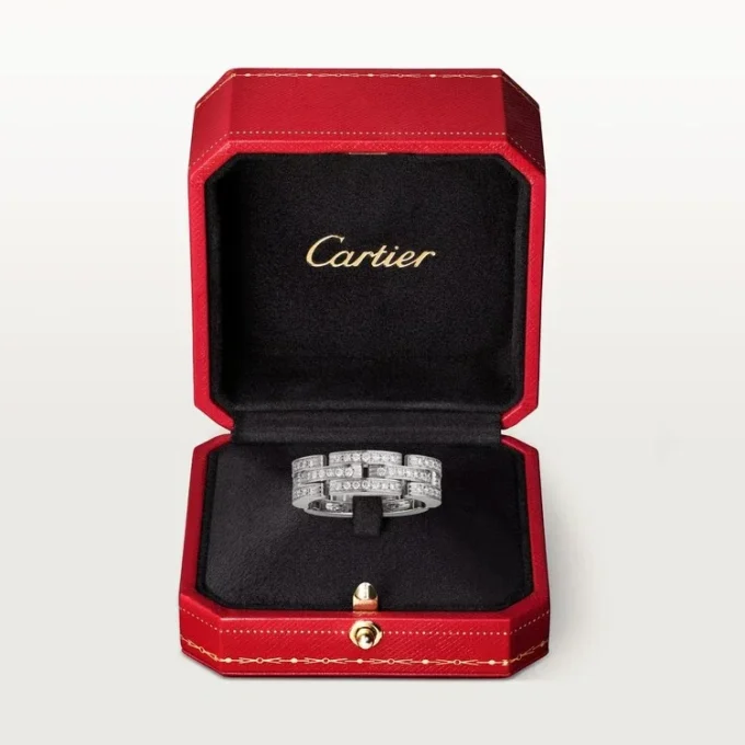 Maillon Panthere Ring, Triple Row, Paved Maillon Panthere Ring, Triple Row, Paved