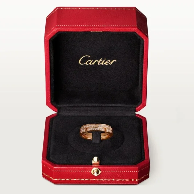 Maillon Panthere Thin Wedding Band, 2 Half Diamond-Paved Rows – Pink Gold, Diamonds – Cartier Maillon Panthere Thin Wedding Band, 2 Half Diamond-Paved Rows – Pink Gold, Diamonds – Cartier
