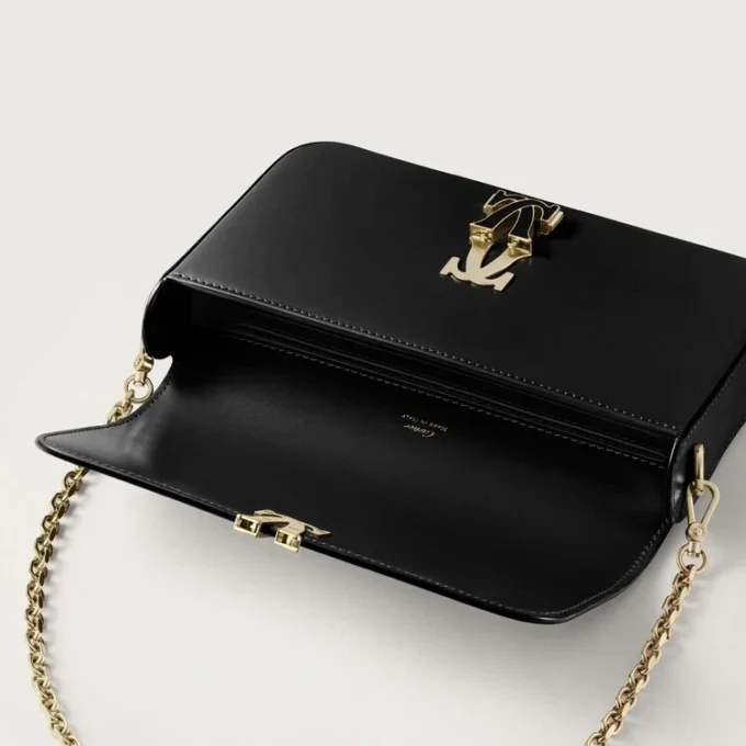 Mini Chain Bag, Double C De Cartier – Black Calfskin, Gold and Black Enamel Finish – Cartier Mini Chain Bag, Double C De Cartier – Black Calfskin, Gold and Black Enamel Finish – Cartier