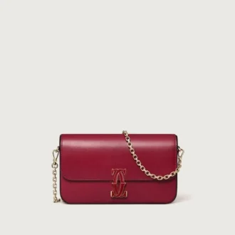 Mini Chain Bag, Double C De Cartier – Cherry Red Calfskin, Gold and Cherry Red Enamel Finish – Cartier