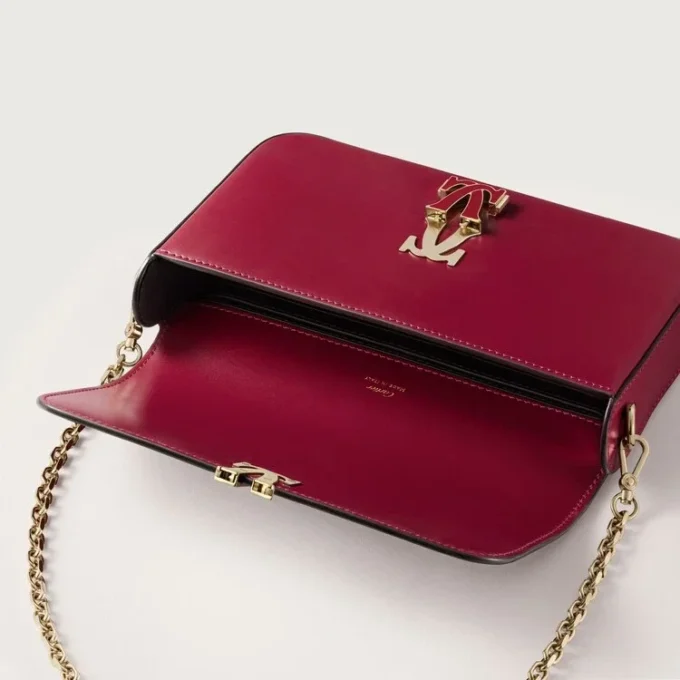 Mini Chain Bag, Double C De Cartier – Cherry Red Calfskin, Gold and Cherry Red Enamel Finish – Cartier Mini Chain Bag, Double C De Cartier – Cherry Red Calfskin, Gold and Cherry Red Enamel Finish – Cartier