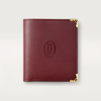 Multiple Wallet, Must De Cartier – Burgundy Calfskin, Golden Finish – Cartier