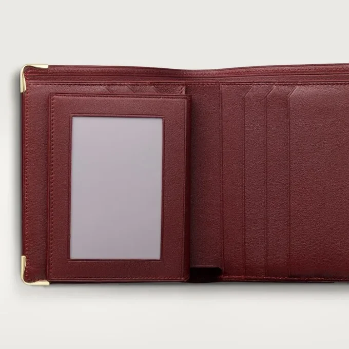 Multiple Wallet, Must De Cartier – Burgundy Calfskin, Golden Finish – Cartier Multiple Wallet, Must De Cartier – Burgundy Calfskin, Golden Finish – Cartier