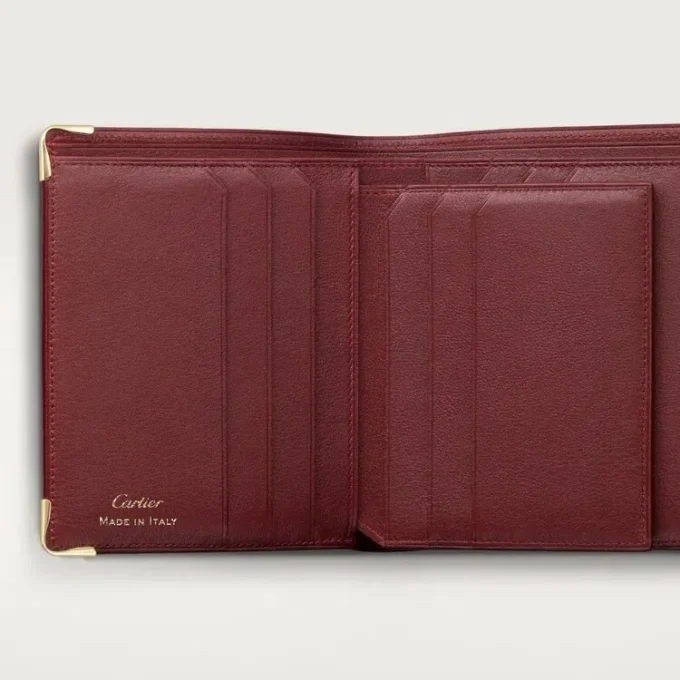 Multiple Wallet, Must De Cartier – Burgundy Calfskin, Golden Finish – Cartier Multiple Wallet, Must De Cartier – Burgundy Calfskin, Golden Finish – Cartier