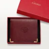 Multiple Wallet, Must De Cartier – Burgundy Calfskin, Golden Finish – Cartier Multiple Wallet, Must De Cartier – Burgundy Calfskin, Golden Finish – Cartier