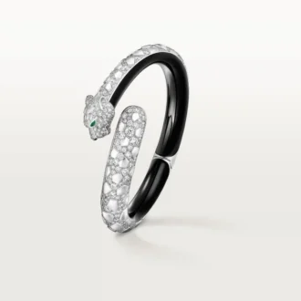 Panthere De Cartier Bracelet, Black Lacquer, Paved