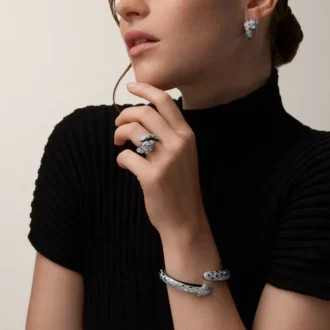 Panthere De Cartier Bracelet, Black Lacquer, Paved