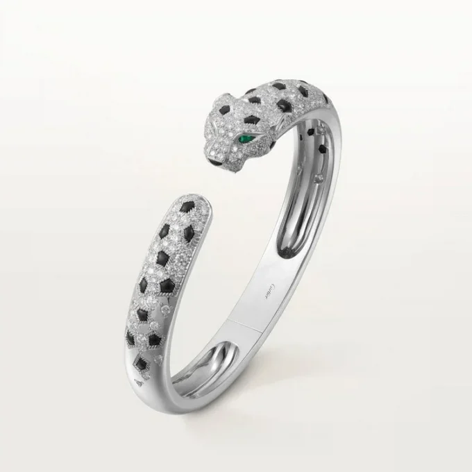 Panthere De Cartier Bracelet, Medium Model, Half-Paved