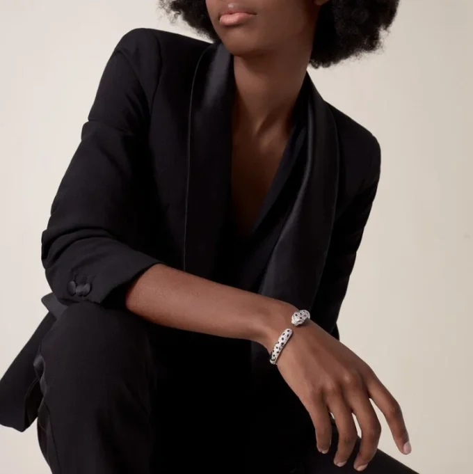 Panthere De Cartier Bracelet, Medium Model, Half-Paved