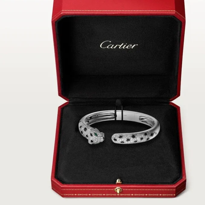 Panthere De Cartier Bracelet, Medium Model, Half-Paved
