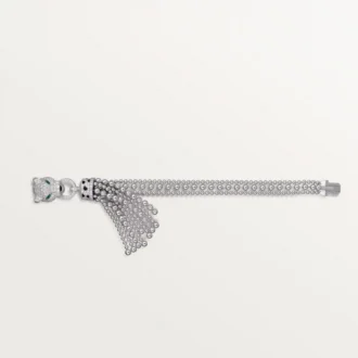 Panthere De Cartier Bracelet, on Chain, Half-Paved