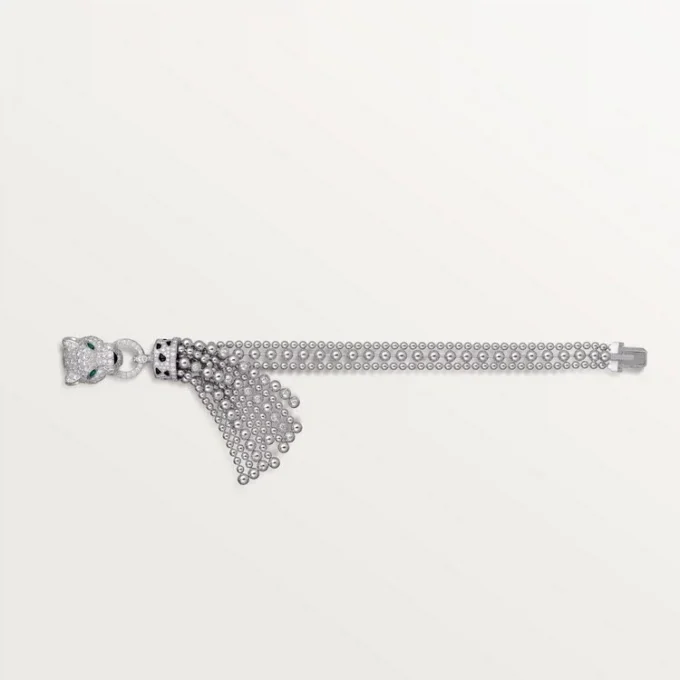 Panthere De Cartier Bracelet, on Chain, Half-Paved Panthere De Cartier Bracelet, on Chain, Half-Paved