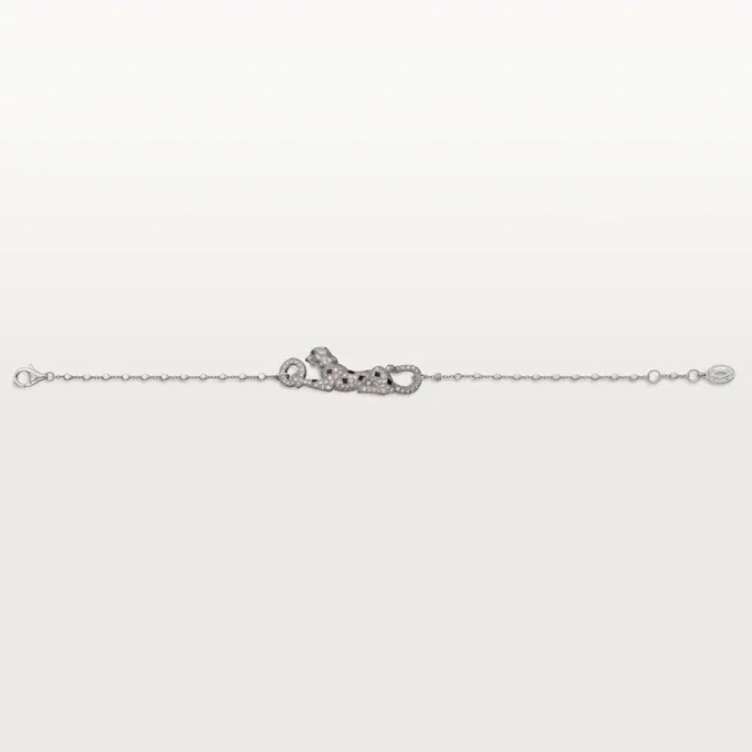 Panthere De Cartier Bracelet, on Chain, Half-Paved Panthere De Cartier Bracelet, on Chain, Half-Paved