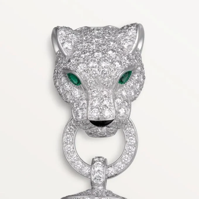 Panthere De Cartier Bracelet, on Chain, Half-Paved Panthere De Cartier Bracelet, on Chain, Half-Paved