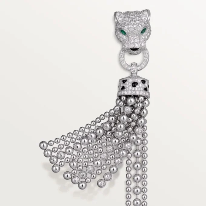 Panthere De Cartier Bracelet, on Chain, Half-Paved Panthere De Cartier Bracelet, on Chain, Half-Paved