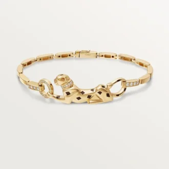 Panthere De Cartier Bracelet – Yellow Gold, Lacquer, Diamond, Tsavorite Garnet, Onyx – Cartier