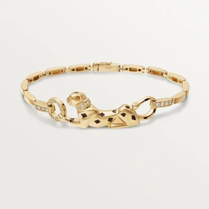 Panthere De Cartier Bracelet – Yellow Gold, Lacquer, Diamond, Tsavorite Garnet, Onyx – Cartier Panthere De Cartier Bracelet – Yellow Gold, Lacquer, Diamond, Tsavorite Garnet, Onyx – Cartier