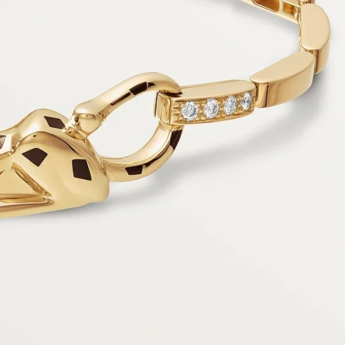 Panthere De Cartier Bracelet – Yellow Gold, Lacquer, Diamond, Tsavorite Garnet, Onyx – Cartier Panthere De Cartier Bracelet – Yellow Gold, Lacquer, Diamond, Tsavorite Garnet, Onyx – Cartier