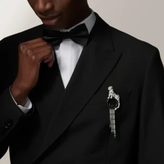 Panthere De Cartier Brooch – White Gold, Emeralds, Onyx, Diamonds – Cartier