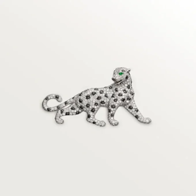 Panthere De Cartier Brooch – White Gold, Emeralds, Onyx, Diamonds – Cartier Panthere De Cartier Brooch – White Gold, Emeralds, Onyx, Diamonds – Cartier