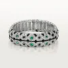 Panthere De Cartier Cuff, Emerald, Paved
