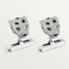 Panthere De Cartier Cufflinks – Rhodiumized White Gold, Diamonds, Emeralds, Onyx – Cartier Panthere De Cartier Cufflinks – Rhodiumized White Gold, Diamonds, Emeralds, Onyx – Cartier