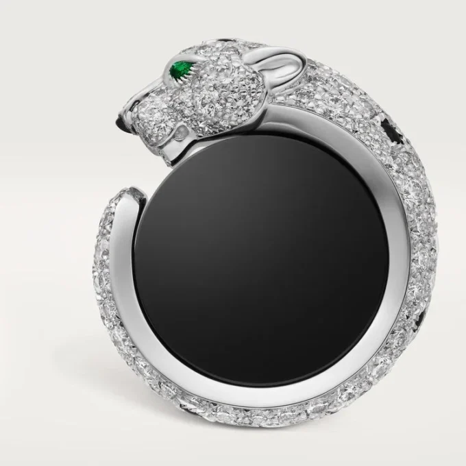 Panthere De Cartier Cufflinks – Rhodiumized White Gold, Diamonds, Emeralds, Onyx – Cartier Panthere De Cartier Cufflinks – Rhodiumized White Gold, Diamonds, Emeralds, Onyx – Cartier