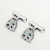 Panthere De Cartier Cufflinks – Rhodiumized White Gold, Diamonds, Emeralds, Onyx – Cartier Panthere De Cartier Cufflinks – Rhodiumized White Gold, Diamonds, Emeralds, Onyx – Cartier