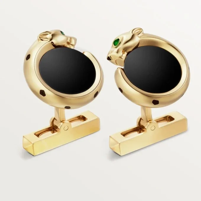 Panthere De Cartier Cufflinks – Yellow Gold, Onyx, Tsavorites and Black Lacquer – Cartier Panthere De Cartier Cufflinks – Yellow Gold, Onyx, Tsavorites and Black Lacquer – Cartier