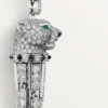 Panthere De Cartier Earrings, Emeralds, Paved