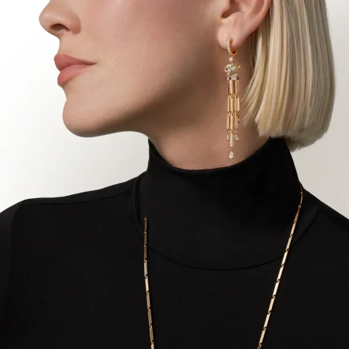 Panthere De Cartier Earrings, Paved